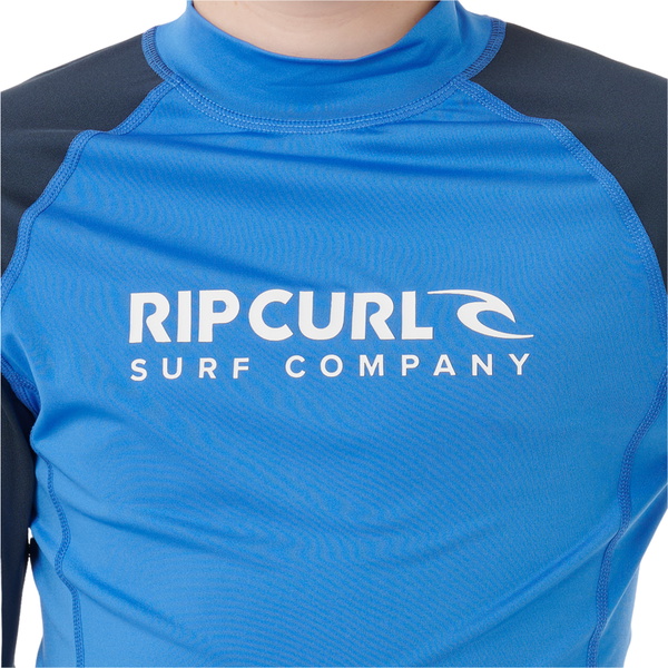 2026 Rip Curl Junior Shock UPF Short Sleeve Rash Vest 12UBRV - Blue Gum